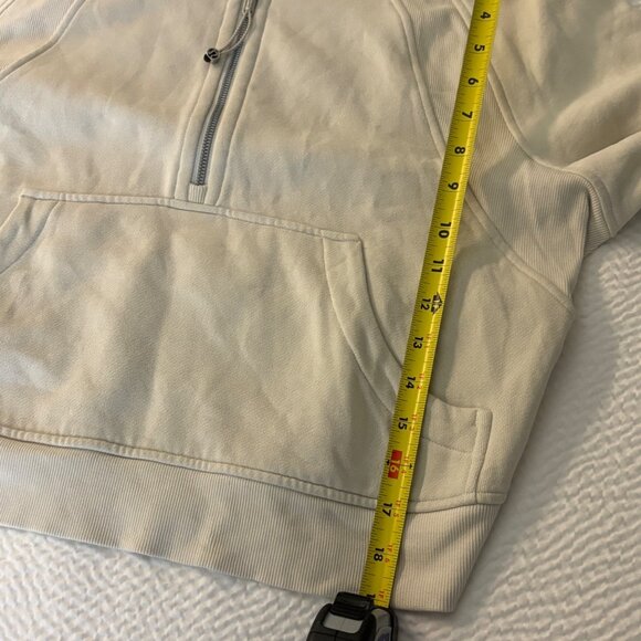 Lululemon Scuba Oversized Funnel Neck Half-Zip Hoodie White Opal M/L Cotton - Picture 13 of 15